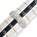 ノンブランド NON BRAND パヴェダイヤ 一文字リング ホワイトゴールド K18WG ダイヤモンド リング 指輪 18K 750 WG 3列 ラウンドブリリアント 13号
