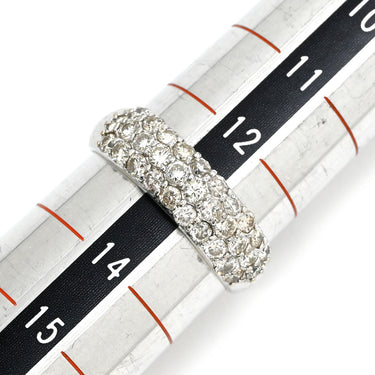 ノンブランド NON BRAND パヴェダイヤ 一文字リング ホワイトゴールド K18WG ダイヤモンド リング 指輪 18K 750 WG 3列 ラウンドブリリアント 13号