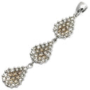 ノンブランド NON BRAND ダイヤ 1.15ct ネックレストップ ホワイトゴールド K18WG ダイヤモンド ペンダントトップ Au750 18K WG ブラウンダイヤ 3モチーフ連結デザイン ドロップ
