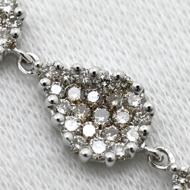 ノンブランド NON BRAND ダイヤ 1.15ct ネックレストップ ホワイトゴールド K18WG ダイヤモンド ペンダントトップ Au750 18K WG ブラウンダイヤ 3モチーフ連結デザイン ドロップ