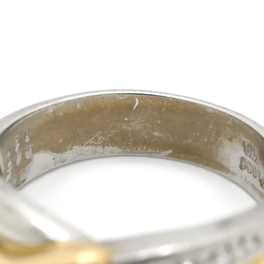 ノンブランド NON BRAND ダイヤモンド 0.27ct デザインリング イエローゴールド×プラチナシルバー K18YG Pt900 ダイヤモンド リング 指輪 18K 750 YG プラチナ900 コンビ ツイスト ウエーブ 11号