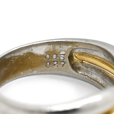 ノンブランド NON BRAND ダイヤモンド 0.27ct デザインリング イエローゴールド×プラチナシルバー K18YG Pt900 ダイヤモンド リング 指輪 18K 750 YG プラチナ900 コンビ ツイスト ウエーブ 11号