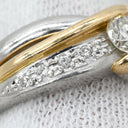 ノンブランド NON BRAND ダイヤモンド 0.27ct デザインリング イエローゴールド×プラチナシルバー K18YG Pt900 ダイヤモンド リング 指輪 18K 750 YG プラチナ900 コンビ ツイスト ウエーブ 11号