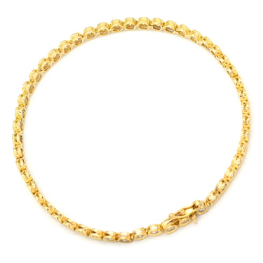 ノンブランド NON BRAND テニスブレスレット 1.0ct ダイヤモンド イエローゴールド K18YG ダイヤモンド ブレスレット Au750 18K 18金 ベゼルセッティング