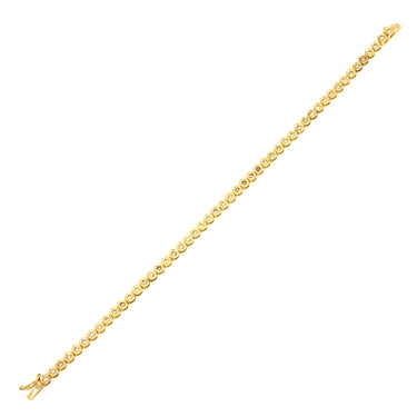 ノンブランド NON BRAND テニスブレスレット 1.0ct ダイヤモンド イエローゴールド K18YG ダイヤモンド ブレスレット Au750 18K 18金 ベゼルセッティング
