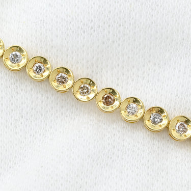 ノンブランド NON BRAND テニスブレスレット 1.0ct ダイヤモンド イエローゴールド K18YG ダイヤモンド ブレスレット Au750 18K 18金 ベゼルセッティング