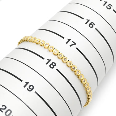 ノンブランド NON BRAND テニスブレスレット 1.0ct ダイヤモンド イエローゴールド K18YG ダイヤモンド ブレスレット Au750 18K 18金 ベゼルセッティング
