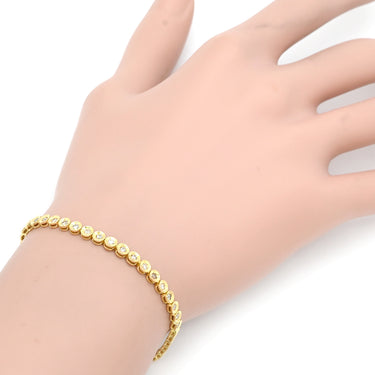 ノンブランド NON BRAND テニスブレスレット 1.0ct ダイヤモンド イエローゴールド K18YG ダイヤモンド ブレスレット Au750 18K 18金 ベゼルセッティング