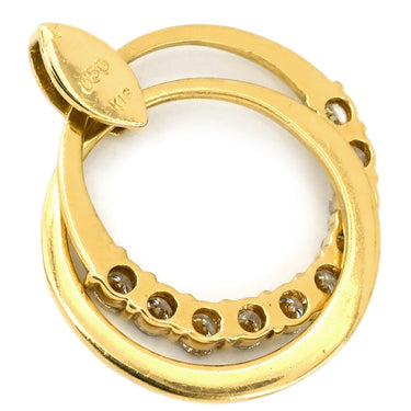 ノンブランド NON BRAND ダイヤモンド デザイン ネックレストップ イエローゴールド K18YG ダイヤモンド ペンダントトップ 18K 750 YG 10P 10石 2連 スウィング