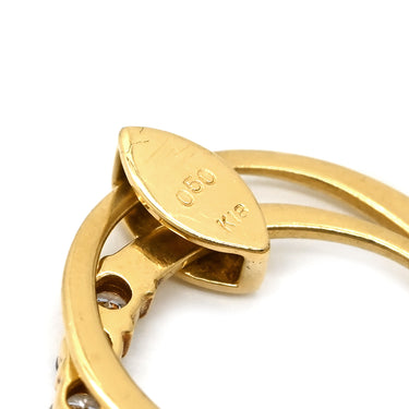 ノンブランド NON BRAND ダイヤモンド デザイン ネックレストップ イエローゴールド K18YG ダイヤモンド ペンダントトップ 18K 750 YG 10P 10石 2連 スウィング