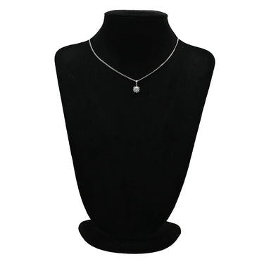ノンブランド NON BRAND ダイヤ プラチナシルバー Pt900 ダイヤモンド Pt850（チェーン） ネックレス Pt900×Pt850 コンビ ヘイローデザイン SUN サンバースト フラワー