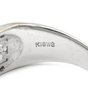 ノンブランド NON BRAND ダイヤモンド ホワイトゴールド K18WG ダイヤモンド リング 指輪 Au750 18K 18金 透かし彫り ミル打ち アラベスク 幅広 13号