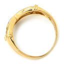 ノンブランド NON BRAND ダイヤモンド 1.0ct デザインリング イエローゴールド K18YG ダイヤモンド リング 指輪 18K 750 YG V字 Vライン 2列 ラウンドブリリアント 11号