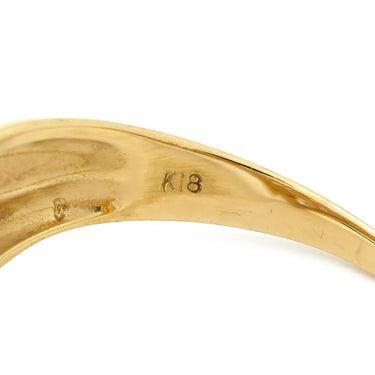 ノンブランド NON BRAND ダイヤモンド 1.0ct デザインリング イエローゴールド K18YG ダイヤモンド リング 指輪 18K 750 YG V字 Vライン 2列 ラウンドブリリアント 11号