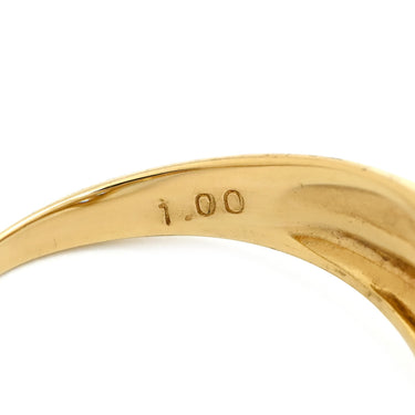 ノンブランド NON BRAND ダイヤモンド 1.0ct デザインリング イエローゴールド K18YG ダイヤモンド リング 指輪 18K 750 YG V字 Vライン 2列 ラウンドブリリアント 11号