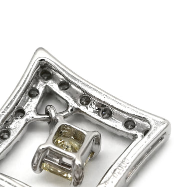 ノンブランド NON BRAND ダイヤモンド プラチナシルバー Pt900 ダイヤモンド ペンダントトップ Pt900 プラチナ プリンセスカット ダイヤモンド ダンシング スクエアモチーフ