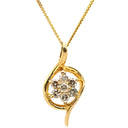 ノンブランド NON BRAND ダイヤモンド 0.25ct イエローゴールド K18YG ダイヤモンド ネックレス Au750 18K 18金 フラワークラスター スパイラルフレーム