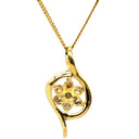ノンブランド NON BRAND ダイヤモンド 0.25ct イエローゴールド K18YG ダイヤモンド ネックレス Au750 18K 18金 フラワークラスター スパイラルフレーム