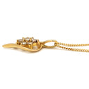 ノンブランド NON BRAND ダイヤモンド 0.25ct イエローゴールド K18YG ダイヤモンド ネックレス Au750 18K 18金 フラワークラスター スパイラルフレーム