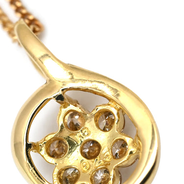 ノンブランド NON BRAND ダイヤモンド 0.25ct イエローゴールド K18YG ダイヤモンド ネックレス Au750 18K 18金 フラワークラスター スパイラルフレーム