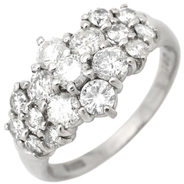 ノンブランド NON BRAND ダイヤモンド 1.50ct パヴェ プラチナシルバー Pt900 ダイヤモンド リング 指輪 プラチナ900 デザインリング ラウンドブリリアント 17石 15号