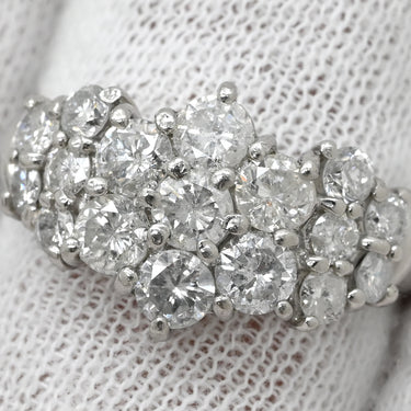 ノンブランド NON BRAND ダイヤモンド 1.50ct パヴェ プラチナシルバー Pt900 ダイヤモンド リング 指輪 プラチナ900 デザインリング ラウンドブリリアント 17石 15号