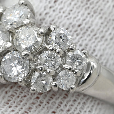 ノンブランド NON BRAND ダイヤモンド 1.50ct パヴェ プラチナシルバー Pt900 ダイヤモンド リング 指輪 プラチナ900 デザインリング ラウンドブリリアント 17石 15号