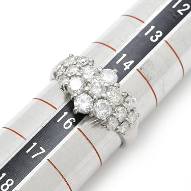 ノンブランド NON BRAND ダイヤモンド 1.50ct パヴェ プラチナシルバー Pt900 ダイヤモンド リング 指輪 プラチナ900 デザインリング ラウンドブリリアント 17石 15号