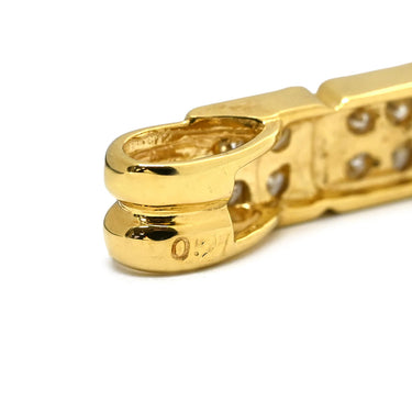 ノンブランド NON BRAND トリロジー ダイヤモンド イエローゴールド K18YG ダイヤモンド ペンダントトップ Au750 18K スクエア 3連 縦型 バーデザイン 花 フラワーモチーフ