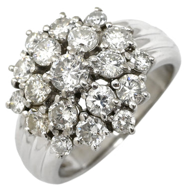 ノンブランド NON BRAND ダイヤモンド 2.12ct プラチナシルバー Pt900 ダイヤモンド リング 指輪 プラチナ フラワーモチーフ クラスターリング 12.5号