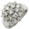 ノンブランド NON BRAND ダイヤモンド 2.12ct プラチナシルバー Pt900 ダイヤモンド リング 指輪 プラチナ フラワーモチーフ クラスターリング 12.5号