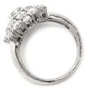 ノンブランド NON BRAND ダイヤモンド 2.12ct プラチナシルバー Pt900 ダイヤモンド リング 指輪 プラチナ フラワーモチーフ クラスターリング 12.5号
