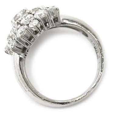 ノンブランド NON BRAND ダイヤモンド 2.12ct プラチナシルバー Pt900 ダイヤモンド リング 指輪 プラチナ フラワーモチーフ クラスターリング 12.5号