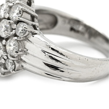 ノンブランド NON BRAND ダイヤモンド 2.12ct プラチナシルバー Pt900 ダイヤモンド リング 指輪 プラチナ フラワーモチーフ クラスターリング 12.5号