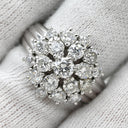 ノンブランド NON BRAND ダイヤモンド 2.12ct プラチナシルバー Pt900 ダイヤモンド リング 指輪 プラチナ フラワーモチーフ クラスターリング 12.5号
