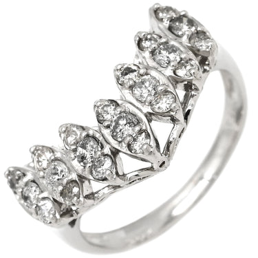 ノンブランド NON BRAND ダイヤモンド 0.50ct デザインリング プラチナシルバー Pt900 ダイヤモンド リング 指輪 プラチナ900 V字 Vライン ラウンドブリリアント 10.5号