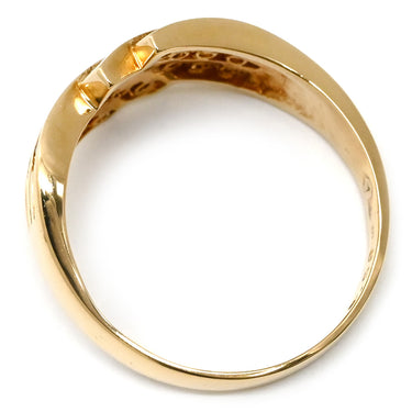 ノンブランド NON BRAND ダイヤ 0.50ct イエローゴールド K18YG ダイヤモンド リング 指輪 K18YG Au750 18K ステップライン レイヤードデザイン 12号