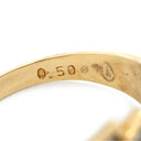 ノンブランド NON BRAND ダイヤ 0.50ct イエローゴールド K18YG ダイヤモンド リング 指輪 K18YG Au750 18K ステップライン レイヤードデザイン 12号