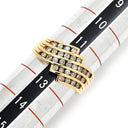 ノンブランド NON BRAND ダイヤ 0.50ct イエローゴールド K18YG ダイヤモンド リング 指輪 K18YG Au750 18K ステップライン レイヤードデザイン 12号