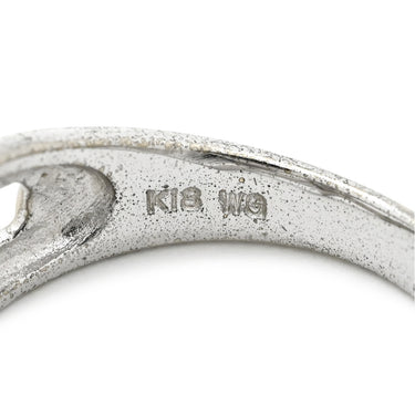 ノンブランド NON BRAND ダイヤモンド ホワイトゴールド K18WG ダイヤモンド リング 指輪 Au750 18K 18金 ウェーブ クロス しずく型 6P 6石 6粒 6号