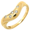 ノンブランド NON BRAND ダイヤモンド 0.10ct デザインリング イエローゴールド K18YG ダイヤモンド リング 指輪 18K 750 YG V字 Vライン 5P 5石 ラウンドブリリアント 10号