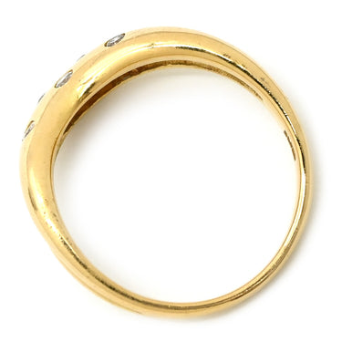 ノンブランド NON BRAND ダイヤモンド 0.10ct デザインリング イエローゴールド K18YG ダイヤモンド リング 指輪 18K 750 YG V字 Vライン 5P 5石 ラウンドブリリアント 10号
