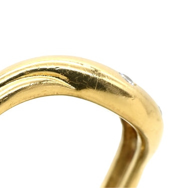 ノンブランド NON BRAND ダイヤモンド 0.10ct デザインリング イエローゴールド K18YG ダイヤモンド リング 指輪 18K 750 YG V字 Vライン 5P 5石 ラウンドブリリアント 10号