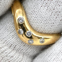 ノンブランド NON BRAND ダイヤモンド 0.10ct デザインリング イエローゴールド K18YG ダイヤモンド リング 指輪 18K 750 YG V字 Vライン 5P 5石 ラウンドブリリアント 10号