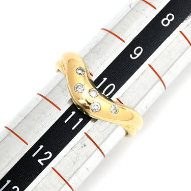 ノンブランド NON BRAND ダイヤモンド 0.10ct デザインリング イエローゴールド K18YG ダイヤモンド リング 指輪 18K 750 YG V字 Vライン 5P 5石 ラウンドブリリアント 10号