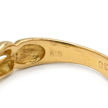 ノンブランド NON BRAND ダイヤ 0.30ct イエローゴールド K18YG ダイヤモンド リング 指輪 K18YG Au750 18K フラワーモチーフ 7粒 7石 7P 透かし彫り 11号