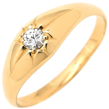 ノンブランド NON BRAND ダイヤモンド 0.11ct デザインリング イエローゴールド K18YG ダイヤモンド リング 指輪 18K 750 YG 1粒 1石 15号