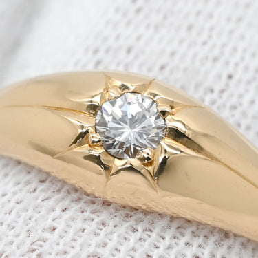ノンブランド NON BRAND ダイヤモンド 0.11ct デザインリング イエローゴールド K18YG ダイヤモンド リング 指輪 18K 750 YG 1粒 1石 15号