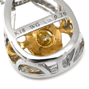 ノンブランド NON BRAND ダイヤモンド 0.20ct デザインペンダント ホワイトゴールド×イエローゴールド×プラチナシルバー K18WG K18YG ダイヤモンド ネックレス 18K 750 WG YG