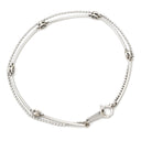 ノンブランド NON BRAND ダイヤモンド 0.20ct ホワイトゴールド K18WG ダイヤモンド ブレスレット Au750 18K 18金 WG 2連レイヤード ボールチェーン